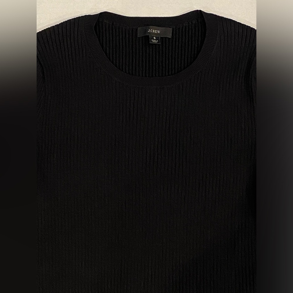 J Crew Ribbed Knit Long Sleeve Top‎ In Black - Picture 2 of 6